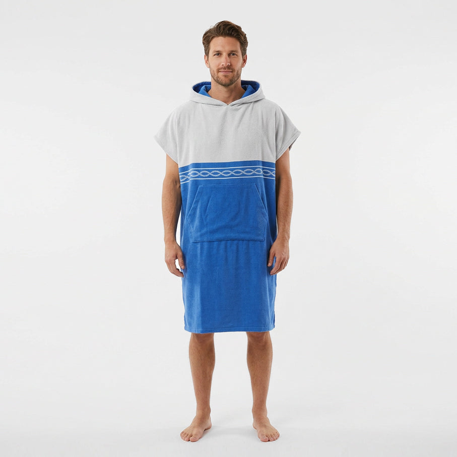 Poncho White Blue
