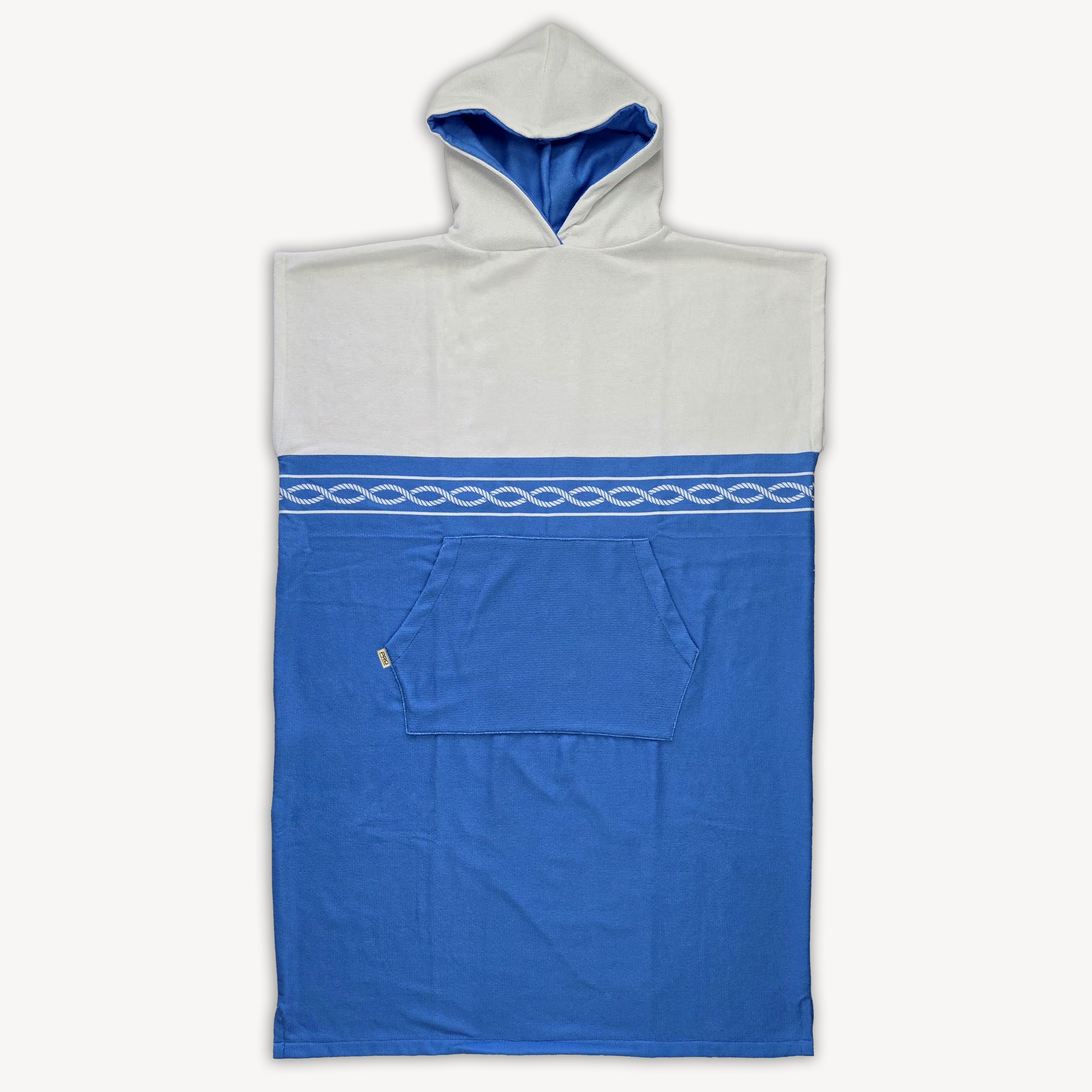 Poncho White Blue