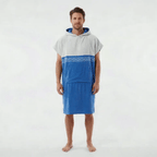 Poncho White Blue