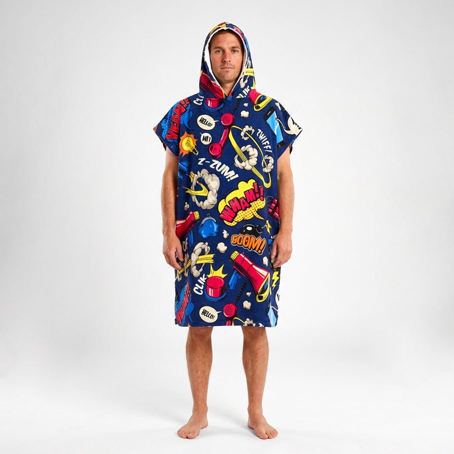 Poncho Comic Navy