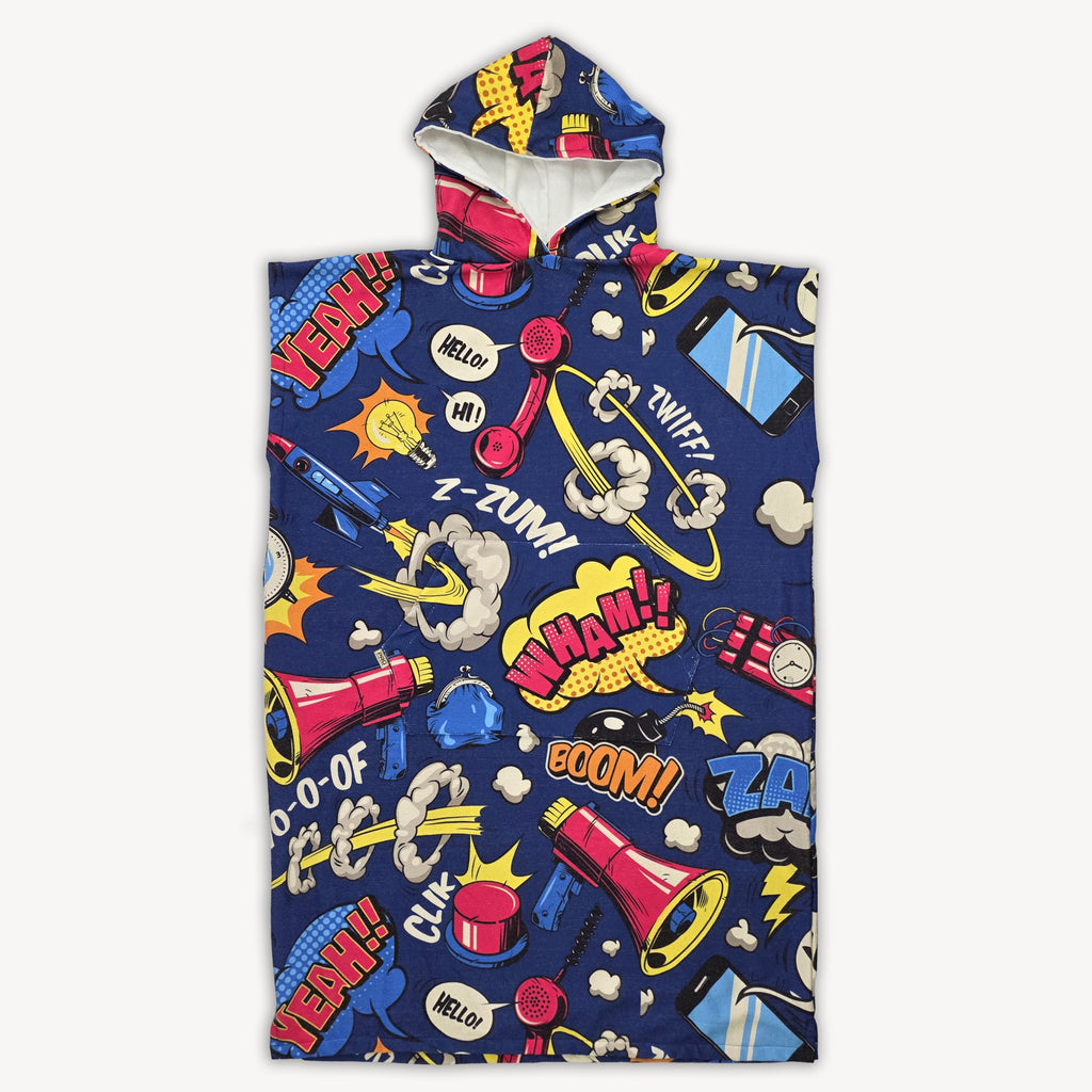 Poncho Comic Navy