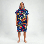 Poncho Comic Navy